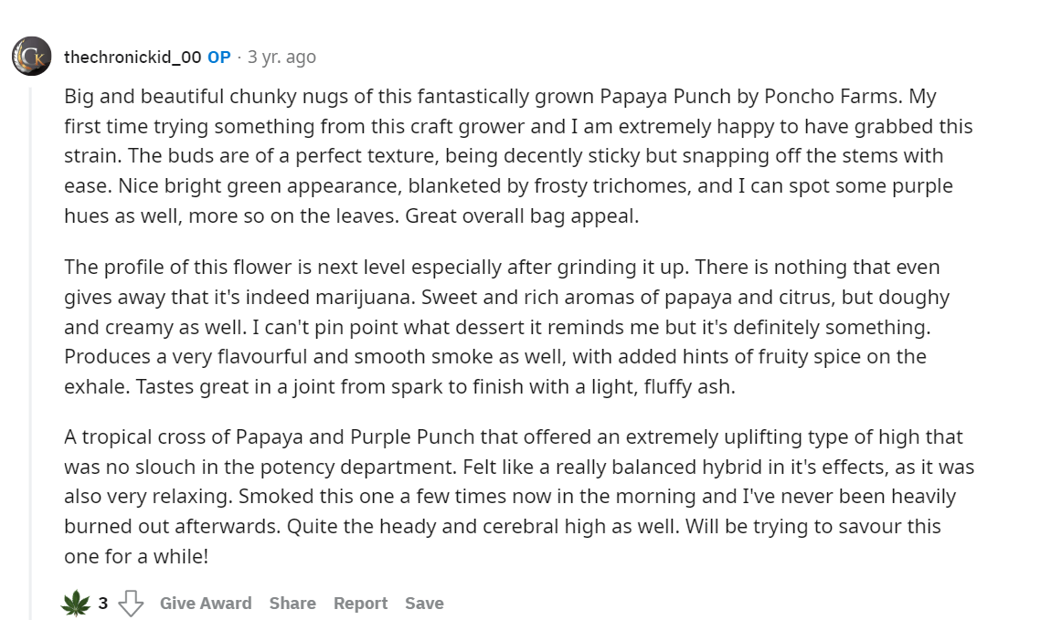 papaya_punch_weed_strain_reddit_satisfied_review